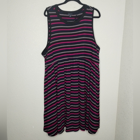 Torrid Multi Color Striped Jersey Open Back Skater Dress Women's Size 3X - Picture 2 of 7